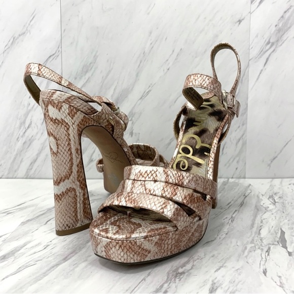 Sam Edelman- Taryn Metallic Rose Python heels - Picture 2 of 8